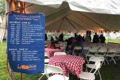 Performance Tent entertainment schedule banner
