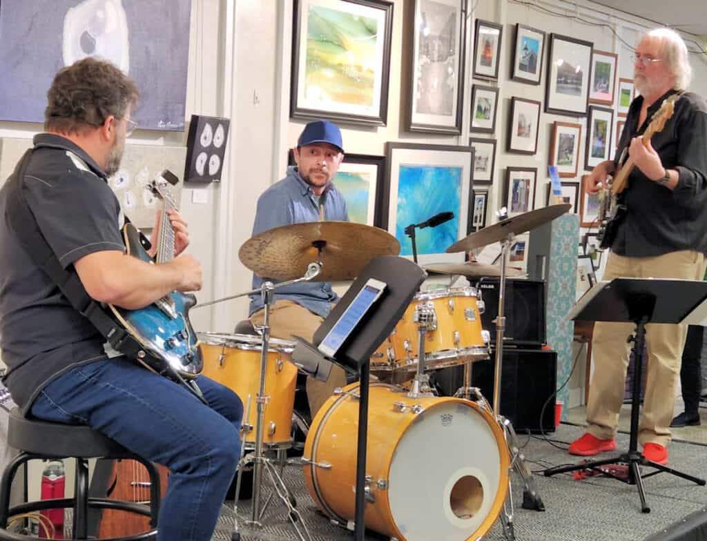 Andy Troyanos, Chris Santos, and Rich Hill at the Gallery on Main, Jazz Stroll 2022